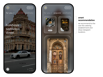 Design application with aesthetic places ✨ aesthetic app city clean clear coffee design places ui