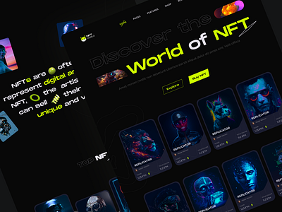 NFT World: Unleashing NFT Creativity- Website design appdesign design nft ui uiux ux webdesign website