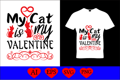 my cat is valentine funny svg designs