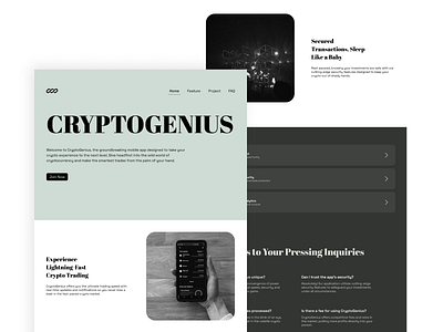 CryptoGenius - Landing Pages 3d animation branding crypto design graphic design landing page logo motion graphics ui vector web