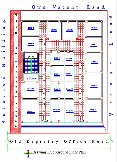 This is a plan for a 5-story residential cum commercial building 2d floor plan 3d architectural plan architectural view autocad building civil engineering civildesign construction drawing constructiondesign design elevation illustration materials estimate perspective view plumbing drawing rcc site plan structural design working drawing