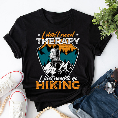 Hiking T-Shirt Design camping design designer graphic design hiking t shirt design hiking tshirt illustration outdoor pod print shirt design tshirt tshirt design typography vector