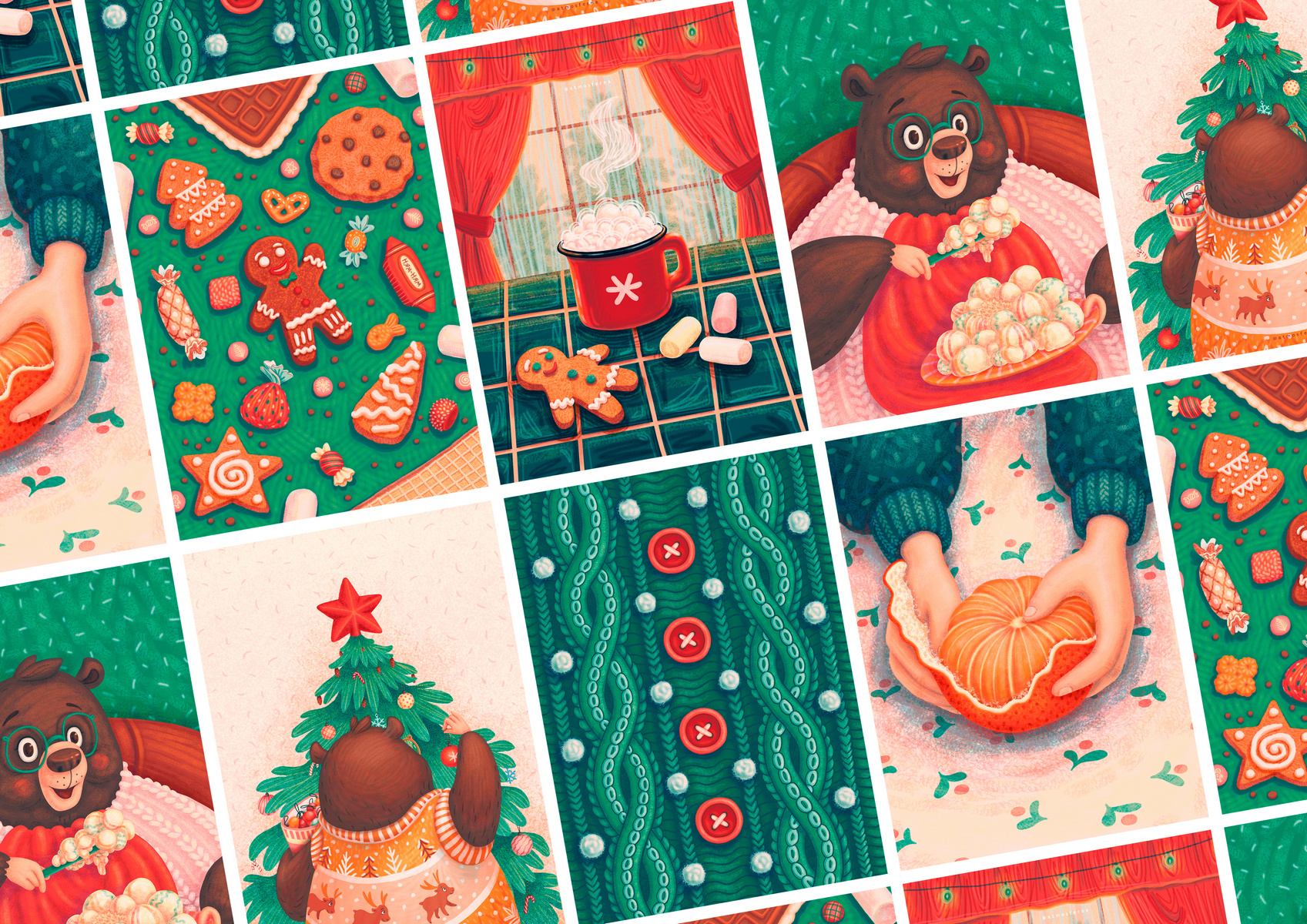 Christmas greeting cards art artist card cartoon character characterdesign characters christmas conceptart design digital digitalart greetingcards illustration illustrations kidlitart newyear photoshop postcard xppen