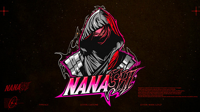 NANASHI MASCOT AND LETTERING CUSTOME art branding design graphic illustration lettering logo mascot nanashi ninja ronin samurai vector