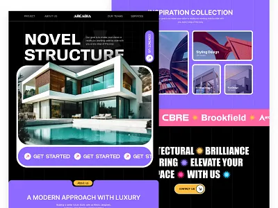 Arcadia- Architectural landing page website architecture architecture agency architecture design bold building design house landing page property trending typography ui ux web website website design
