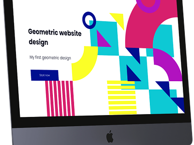 Web design in geometric style design illustration neon web design