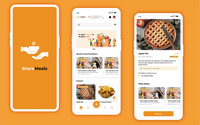 ShareMeals - A Food Sharing & Donating App app mobile design ui ux