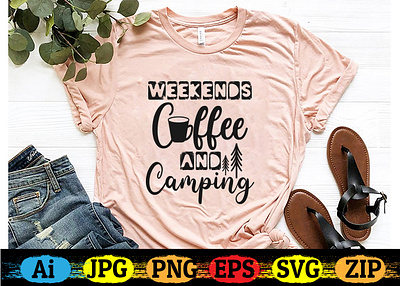 Camping T-shirt Design branding camping t shirt design design graphic design hiking illustration logo typography vector viral post
