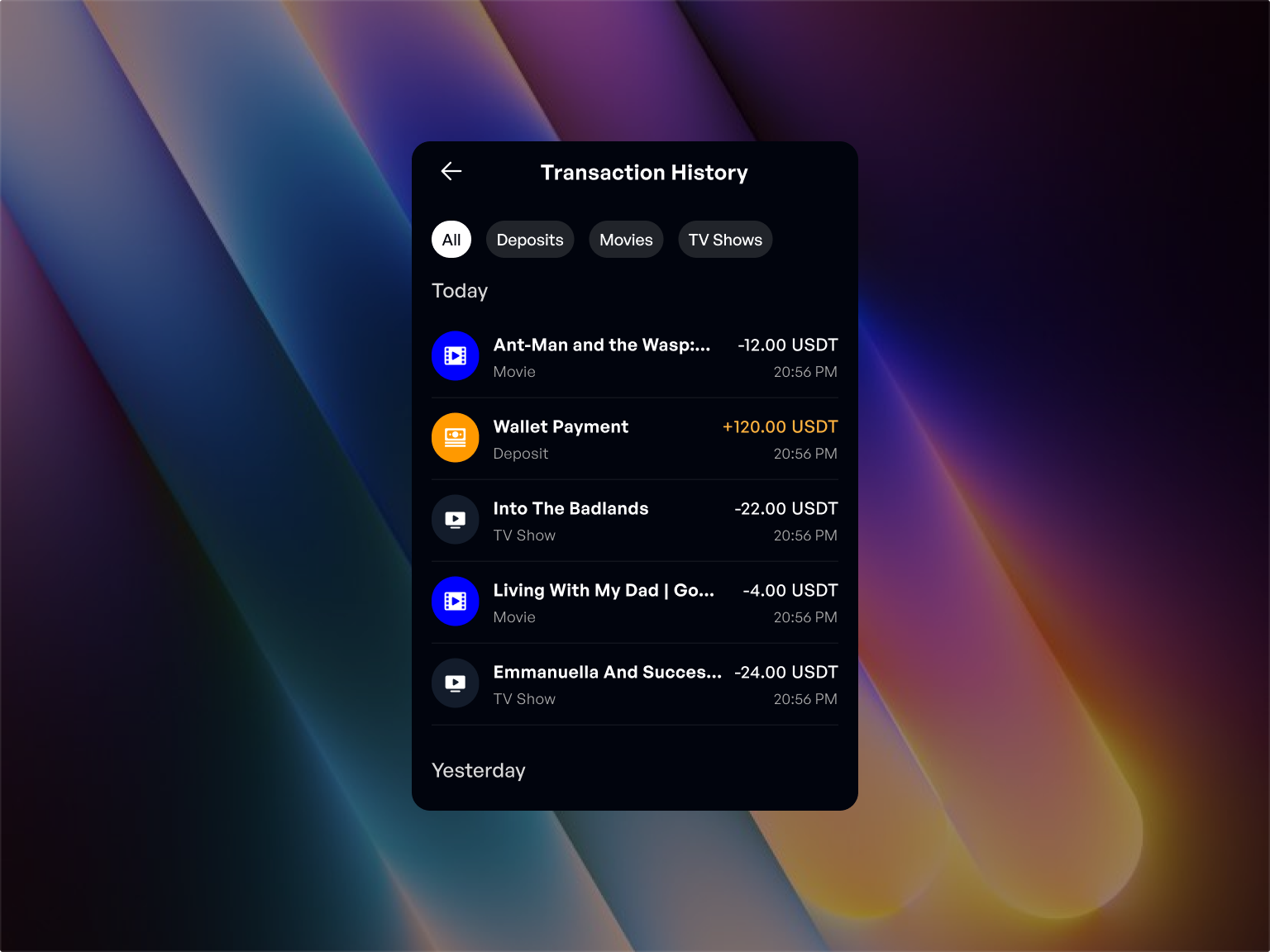 Wallet Extension - Transaction History by Ayomide Ogunlade | AI, OTT, E ...