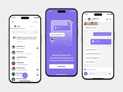 📱Chatify • Message App ai ai feature app bubble chat chat chat app chat app design chatting message message app messaging messaging app messenger mobile mobile app mobile app design onboarding ui ux voice note