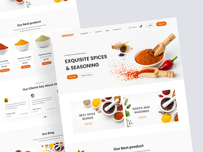 Spices Shop E-commerce Website Design. branding design designer ecommerce website figma design graphic design hero section illustration landing page logo new design online market online shop shop shop ui spices spices shop ui ui ux website