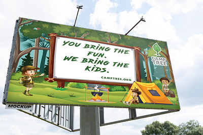 CAMPING BILLBOARD DESIGN TEMPLATE advertising billboard billboard design branding camping design camptree child camping design ecommerce branding graphic design hiring illustration infographic design logo ui vector