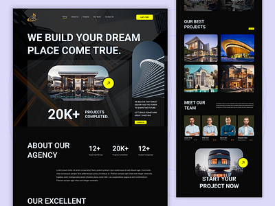 Architectural Agency Landing Page agency landing page apartment architect architecture agency architecture design bold branding building company design home house interface landing page minimal real estate typography ui ux website