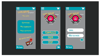 [ADOBE XD] Mobile UI for a fake Foodtruck design graphic design ui web design