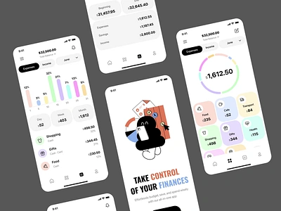 Finance control app animation app design app illustration application design best mobile app design finance app finances illustration interaction mobile mobile app top mobile app ui ui design ux