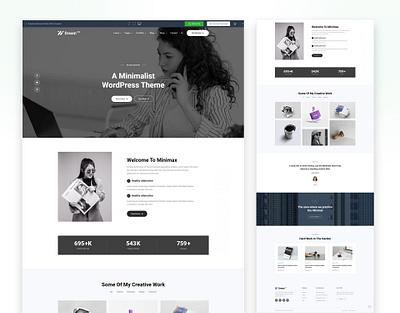 Minimal Portfolio HTML5 Template 3d animation branding business company creative fashion graphic design minimal motion graphics photographer photography portfolio responsive ui