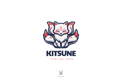 Kitsune fox japan kitsune logo animal mythology white