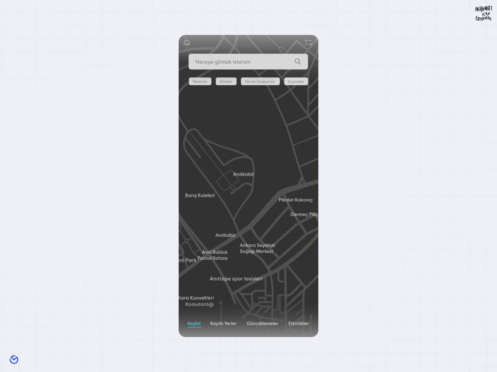 Minimal Map Ui Design by Mehmet Can Ozgumus on Dribbble