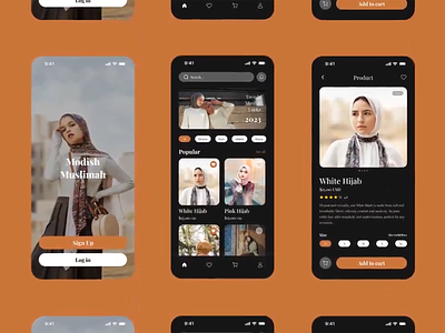 Modish Muslimah (E-commerce App) app branding clean design ecommerce flat illustration logo mobile muslim app ui ux