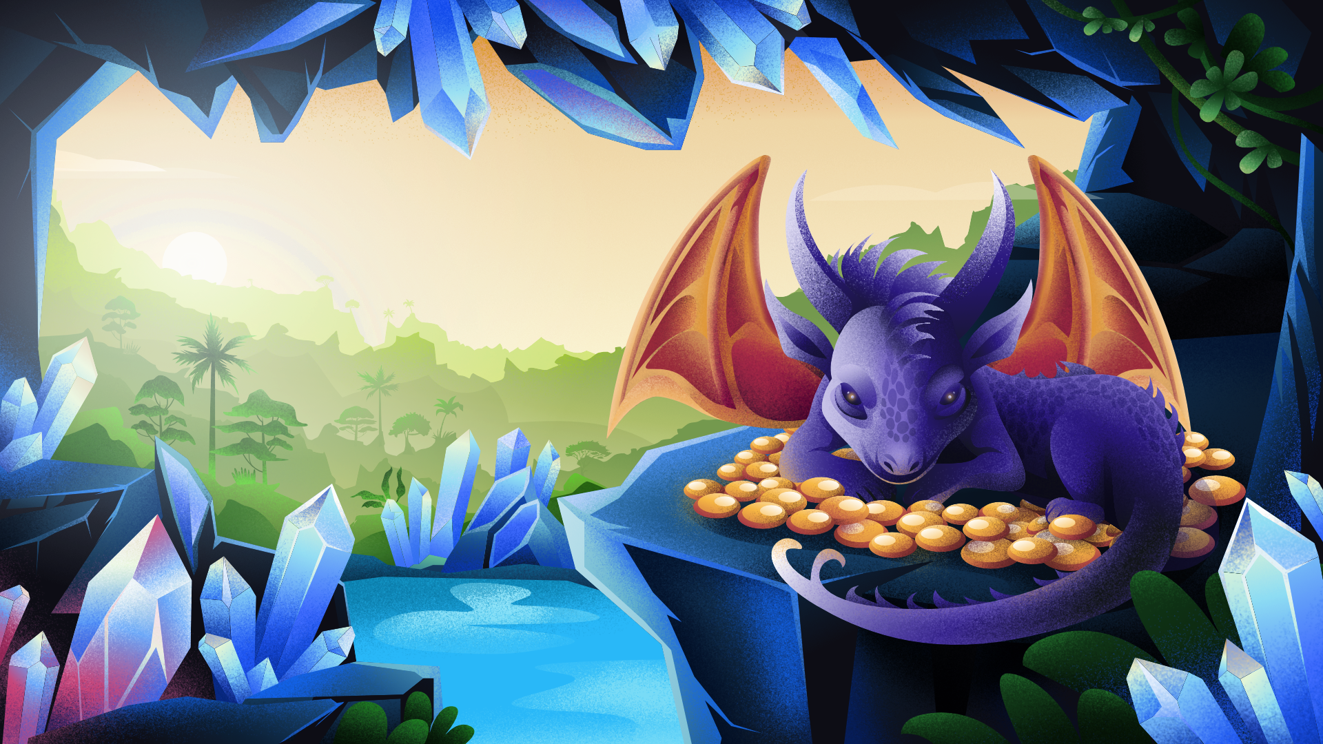 Example of Landscape Scene Poster Illustration