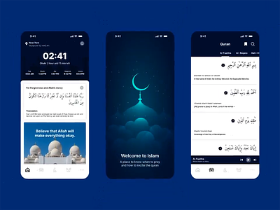 DeenDiscover (Islamic App) app branding clean design flat illustration islam islamic islamic app logo mobile mobile app ui ux