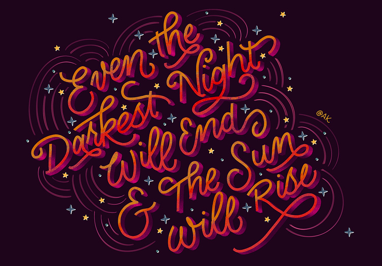 Hand lettered quote moody by Anna akadesignstudio on Dribbble