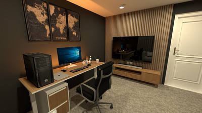 Minimalist office room design 3d 3d max 3d modeling 3d rendering autocad exterior design interior design room design