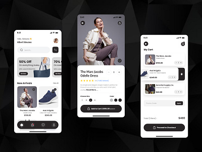 Fashion E-commerce App UI Design app appui cartui categorypageui checkoutui ecommerceapp ecommercecartapgeui fashionapp ui