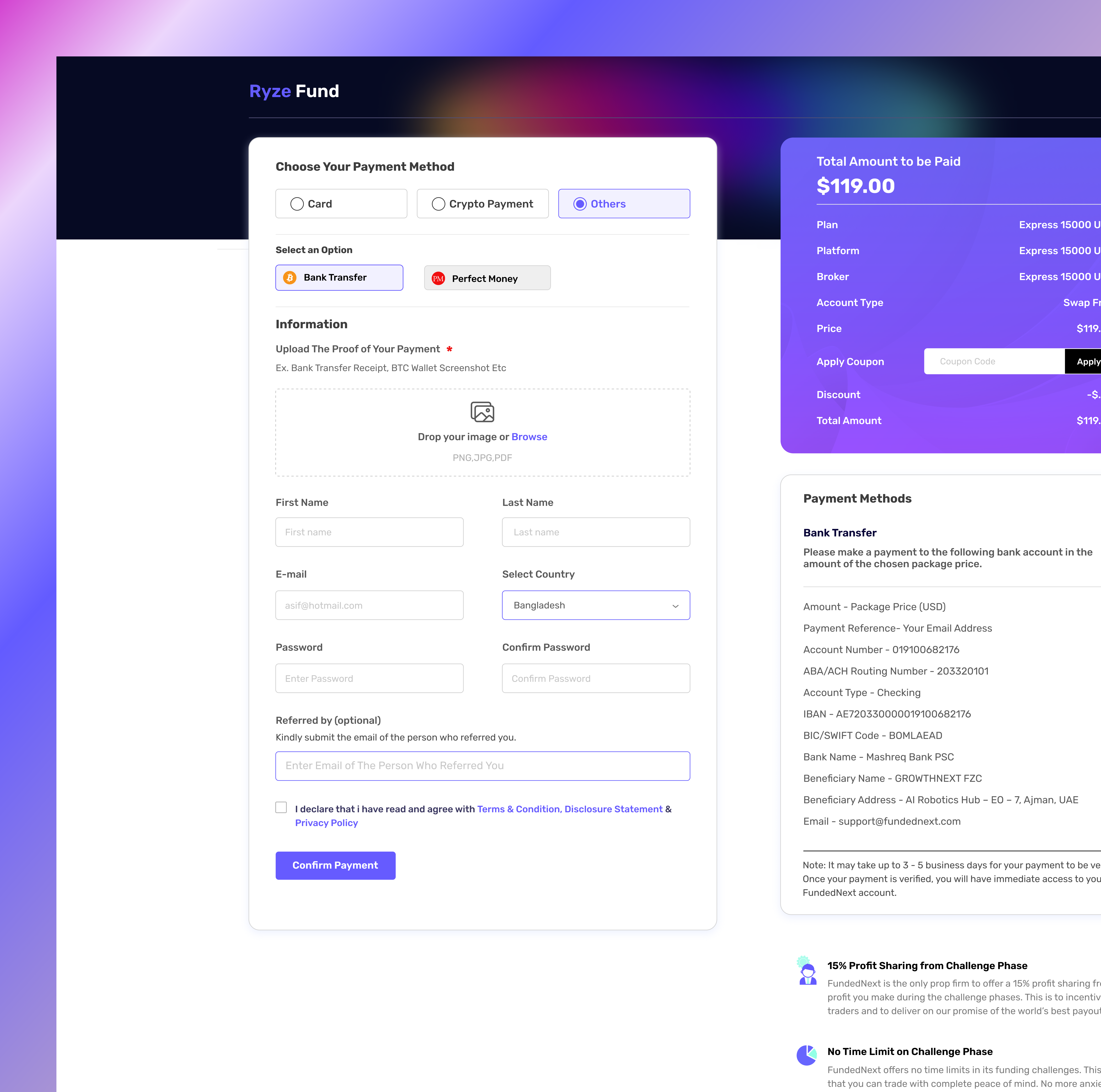 Payment Methods bank transfer card payment checkout crypto crypto payment design fintech form illustration input field logo order payment payment methods pricing ui ui design uiux designer upload web design
