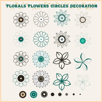 Florals Flowers Circles Decoration Vector 2023 2024 circle decoration decorative design floral flower graphic design illustration trend