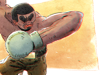 Some guy box boxer character colors design digital fight fighter illustration intuos man move photoshop