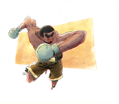 Some guy box boxer character colors design digital fight fighter illustration intuos man move photoshop