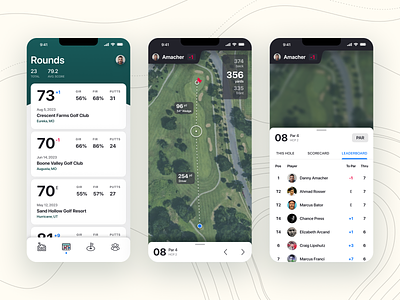 Golf Mobile App clean design golf golf app golfer golfing ios app ios design map mobile mobile app mobile design ui ui design ux