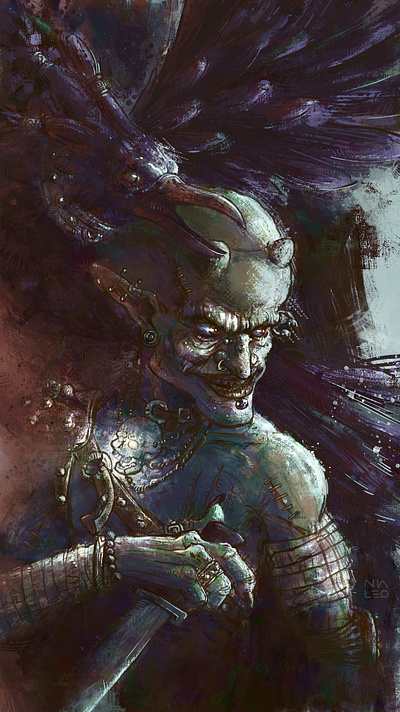 Goblin bird character colors dark design digital et extraterrestrial goblin golem illustration painting photoshop