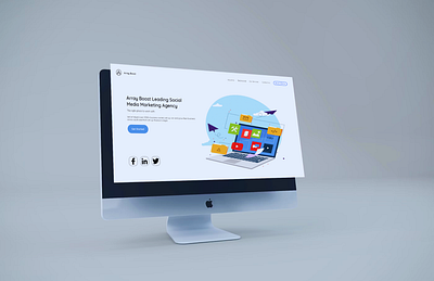 Modern-minimalist landing page for a social media agency. branding design landing page minimalistic modern ui ux web design