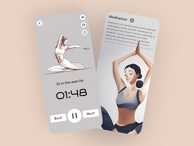 Yoga App UI Design branding design graphic design logo typography ui ux vector