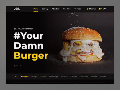 Your Burger | Restaurant burger design fastfood food hero menu restaurant ui ux web website