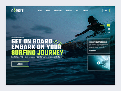 Surfing school | Website design design hero modern ocean redesign sea site surfing ui ux website