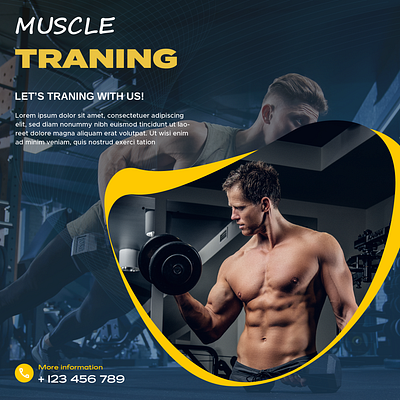 Gym Social Media Post Design branding design graphic design illustration logo typography vector