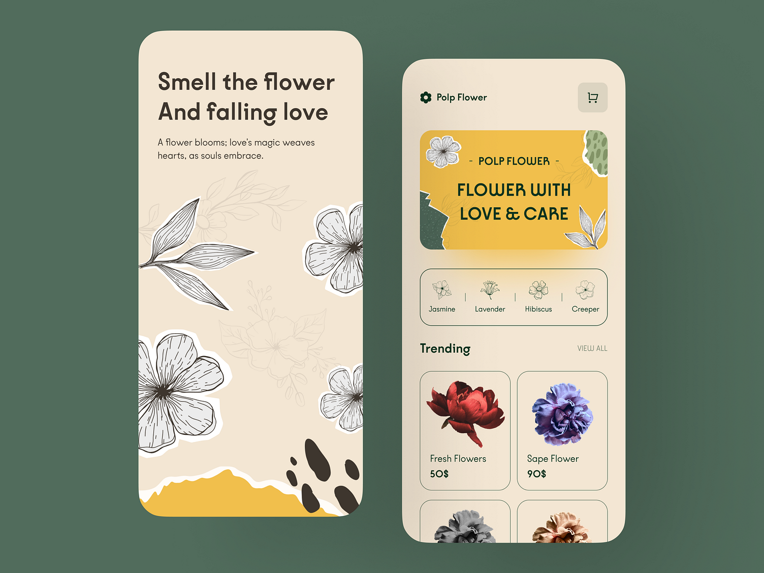 Flower App UI by Amirul islam for Quari Lab on Dribbble