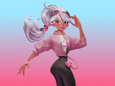 3D Girl Character (For Sale) 3d blender casual character cinema 4d clay cyber for sale gambling game game characer gaming girl mascot spline women