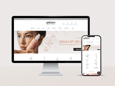 Phlov.com website redesign beauty design desktop mobile pictograms ui website