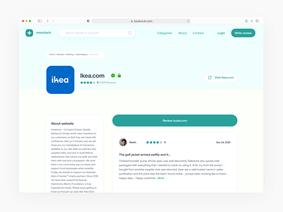 Business Review Page app business review design fintech listings ui ux web app