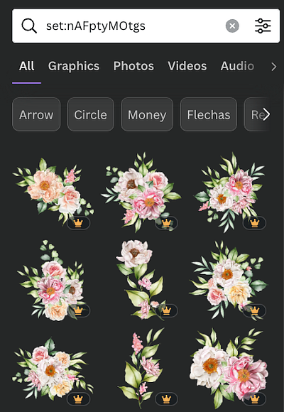 Floral peonies stickers collection elements flower