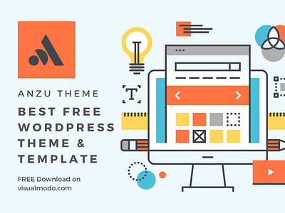 Top Free WordPress Theme - Anzu by Visualmodo design illustration plugins responsive site builder template theme ui web design wordpress