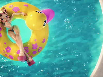 HOT HOT SUMMER lyric video 3d 3d art 3d illustration animation b3d blender bratz illustration summer