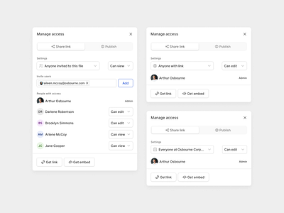 WDS :: Link Sharing modal card component daily ui dailyui design system dialog dialogue figma light theme modal popup tokens ui ux variables variant wds wholesome wholesome design system