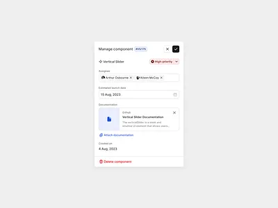 WDS :: Manage Component modal cards components daily ui dailyui design system dialog dialogue figma light theme manage modal popup settings ui ux variables variants wds wholesome wholesome design system