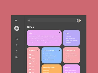 Notes app with enchanting micro-interactions. app build design designdrug features figma interactiondesign interactivedesign notemakingapp notesapp prototyping uiux watchmegrow
