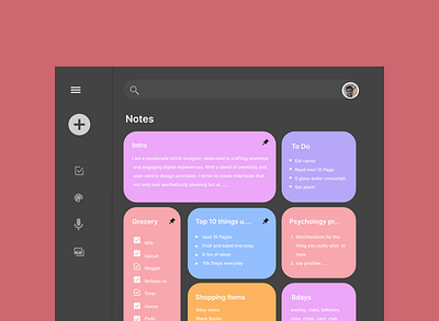 Notes app with enchanting micro-interactions. app build design designdrug features figma interactiondesign interactivedesign notemakingapp notesapp prototyping uiux watchmegrow